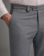 Pantalón chino ojo de perdiz azul