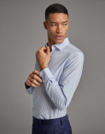 Light blue and white striped dress shirt