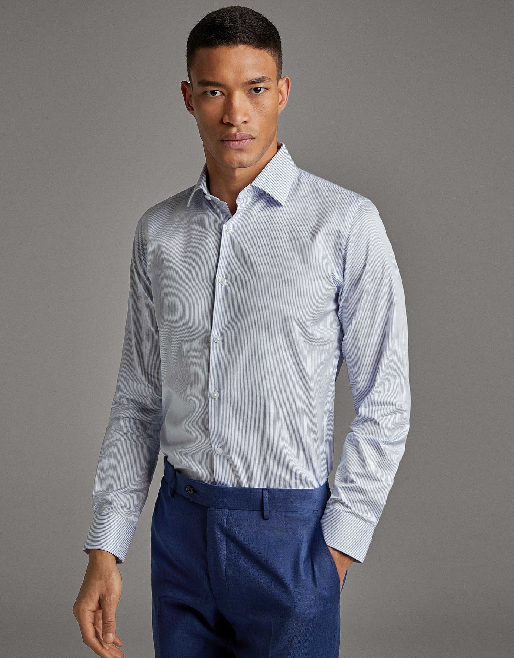 Light blue striped dress shirt