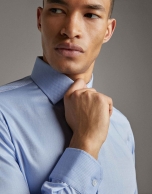 Light blue fake plain structured dress shirt