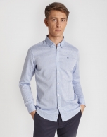 Blue structured cotton sport shirt