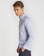 Blue structured cotton sport shirt