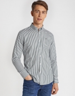 Khaki striped sport shirt