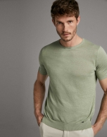 Khaki linen knit t-shirt