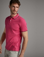 Dark pink piqué polo shirt