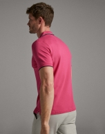 Dark pink piqué polo shirt