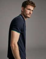 Navy blue piqué polo shirt