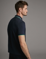 Navy blue piqué polo shirt