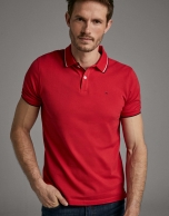 Red piqué polo shirt