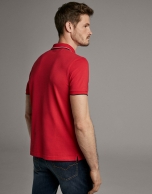 Red piqué polo shirt