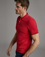 Red piqué polo shirt