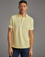 Yellow piqué polo shirt