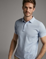 Light blue piqué polo shirt