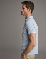 Light blue piqué polo shirt