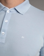 Light blue piqué polo shirt