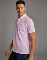 Pink piqué polo shirt