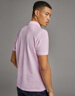 Pink piqué polo shirt