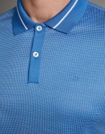 Polo jacquard azulón/blanco