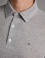 Polo mil rayas gris melange