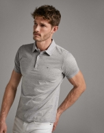 Polo mil rayas gris melange