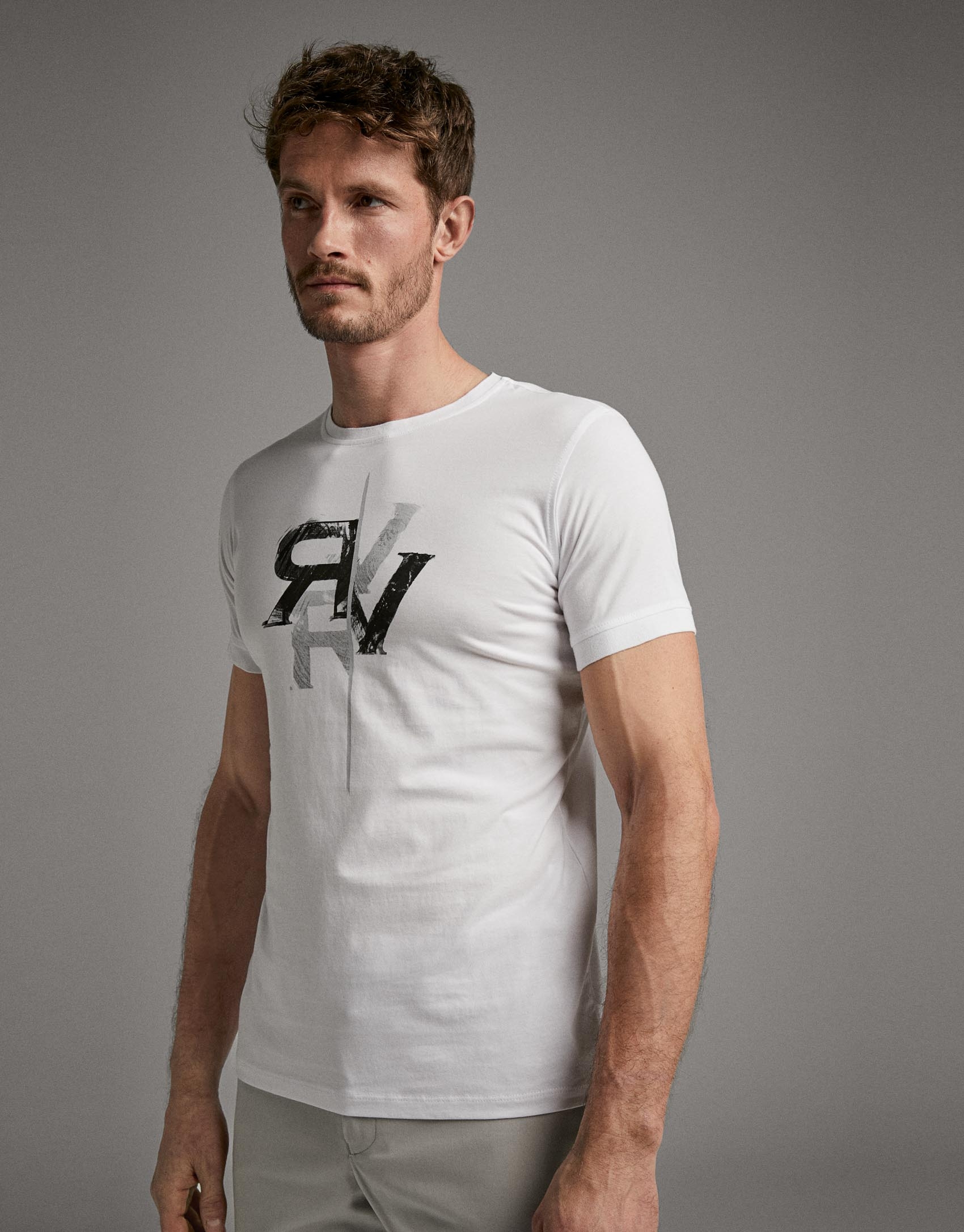 Camiseta blanca logo gris