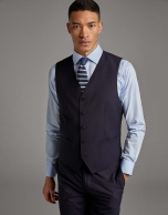 Navy blue wool dress vest