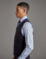 Navy blue wool dress vest