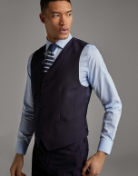 Navy blue wool dress vest