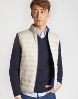 Light blue and beige reversible vest