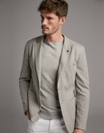 Beige knit sport jacket 