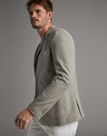 Beige knit sport jacket 