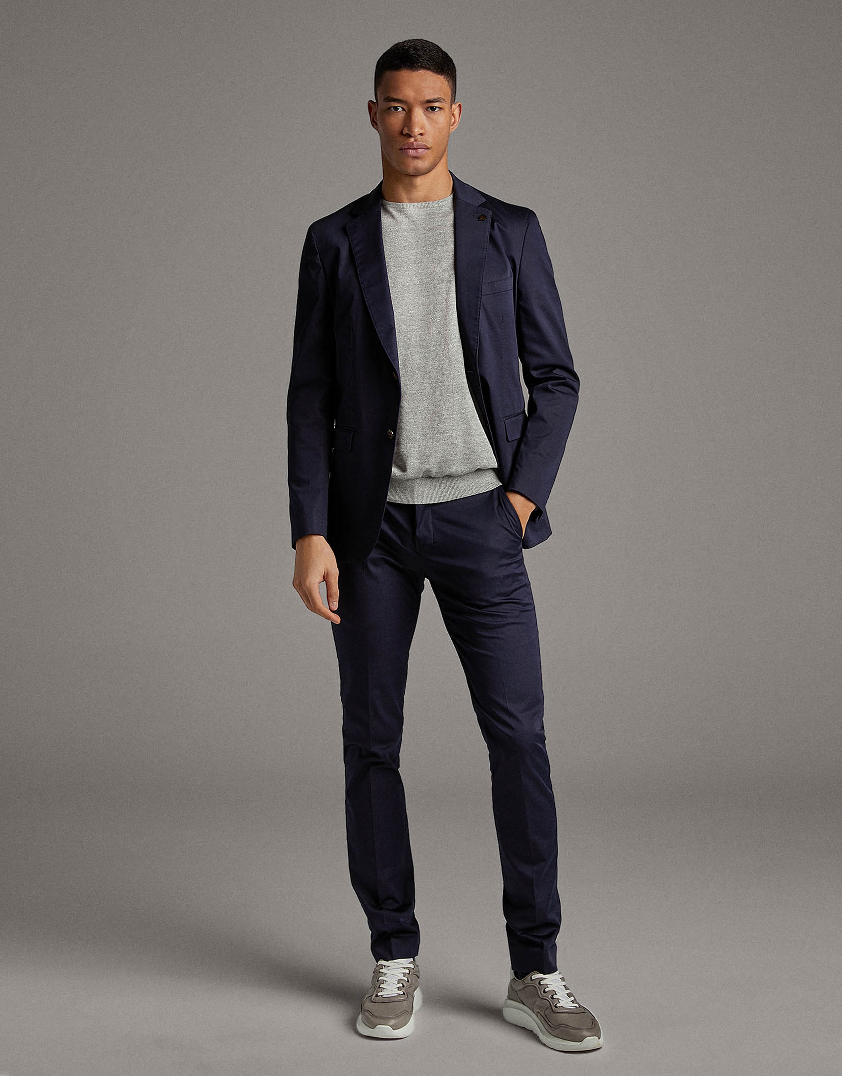 Navy blue de-structured separate sport jacket