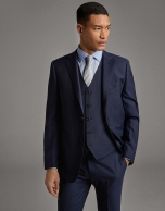 Blue checked virgin wool, regular fit suit 