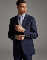 Blue checked virgin wool, regular fit suit 