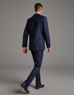 Blue checked virgin wool, regular fit suit 