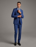 Blue wool, two-piece, slim fit suit