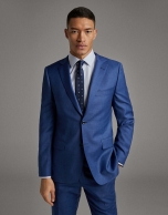 Blue wool, two-piece, slim fit suit