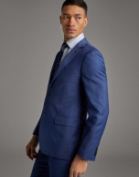 Blue wool, two-piece, slim fit suit