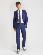 Navy blue wool and canvas structured suit