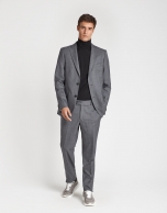 Taupe virgin wool, half-canvas suit