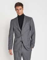 Taupe virgin wool, half-canvas suit