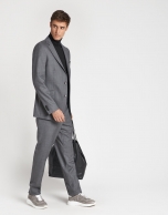 Taupe virgin wool, half-canvas suit