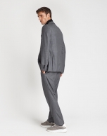 Taupe virgin wool, half-canvas suit