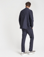 Navy blue, slim fit, suit