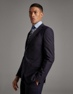 Navy blue wool, two-piece, slim fit suit