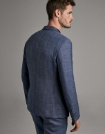 Blue checked, slim fit, suit