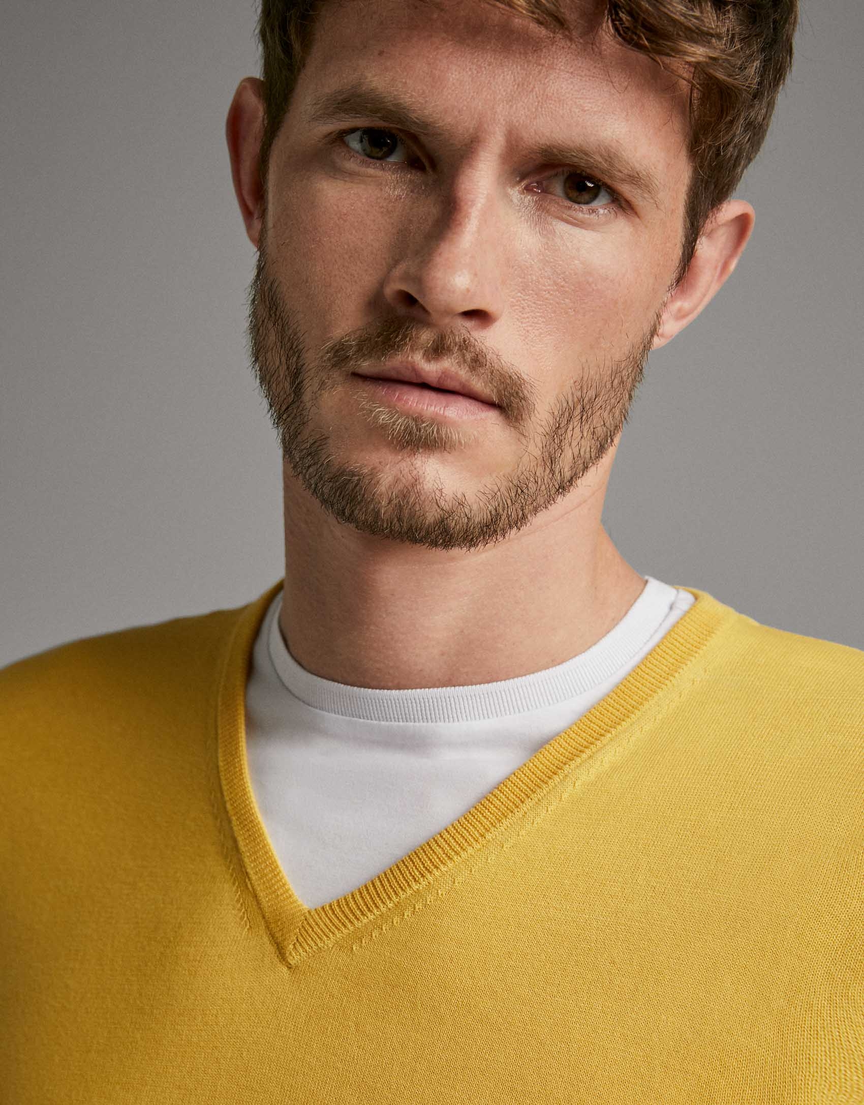 Yellow turtleneck sweater