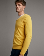 Yellow turtleneck sweater