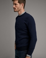 Navy blue seed stitch sweater