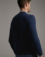 Navy blue seed stitch sweater